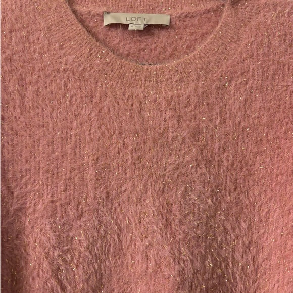 Loft pink and gold cozy sweater medium - Picture 2 of 2